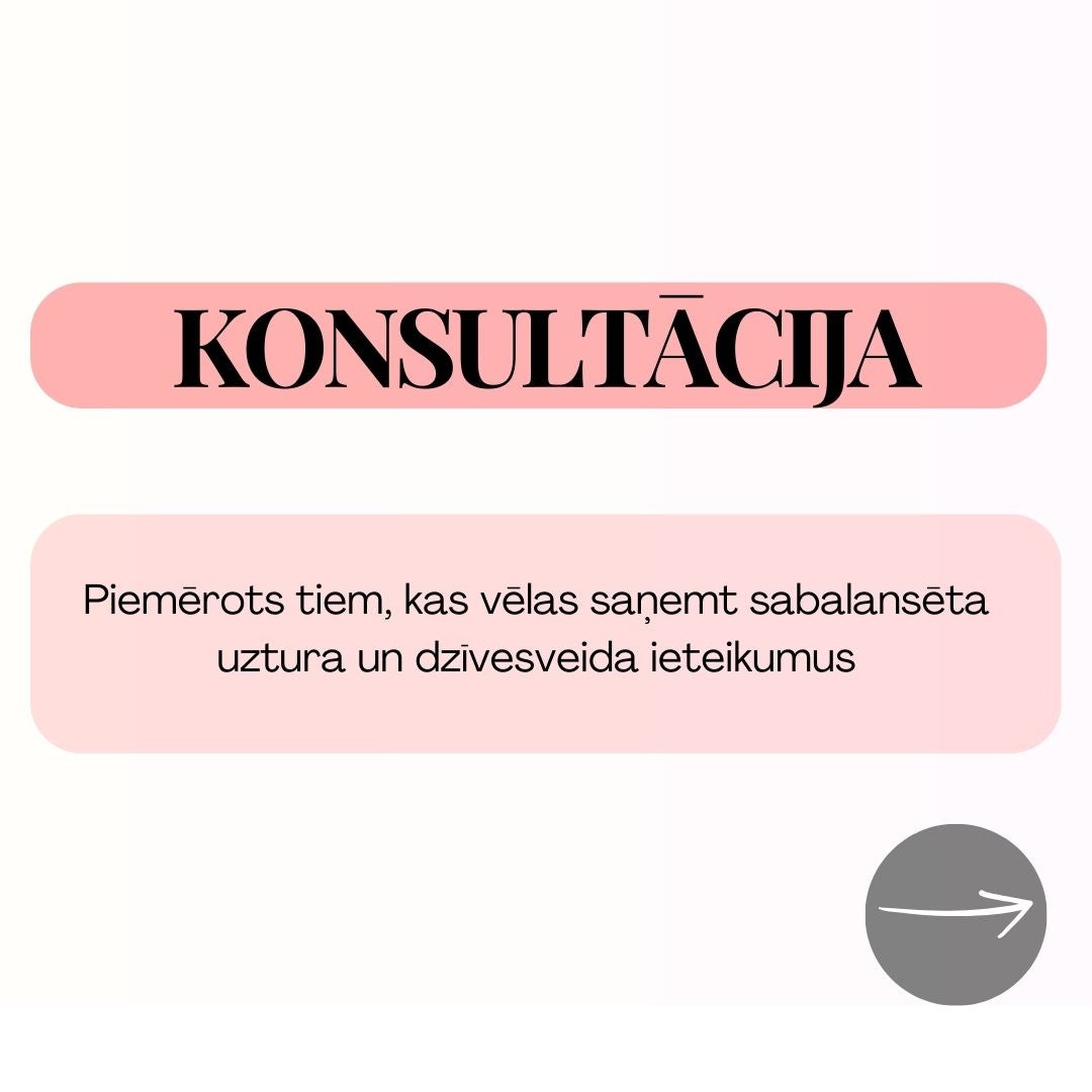 Individuāla konsultācija par veselīgu uzturu un dzīvesveidu